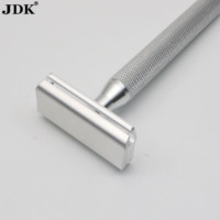 Pisau Cukur Pria JDK OEM Logo Kustom, Pisau Cukur Manual Dua Sisi CNC, Gagang Aluminium Alloy, Berbagai Warna, Kemasan Kustom