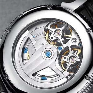 Drioshipping Marque R7121 Diamant Cuir Véritable Lune Hommes Montre Montres-bracelets Acier Inoxydable Entièrement Automatique Mécanique Montres - Product Image 5