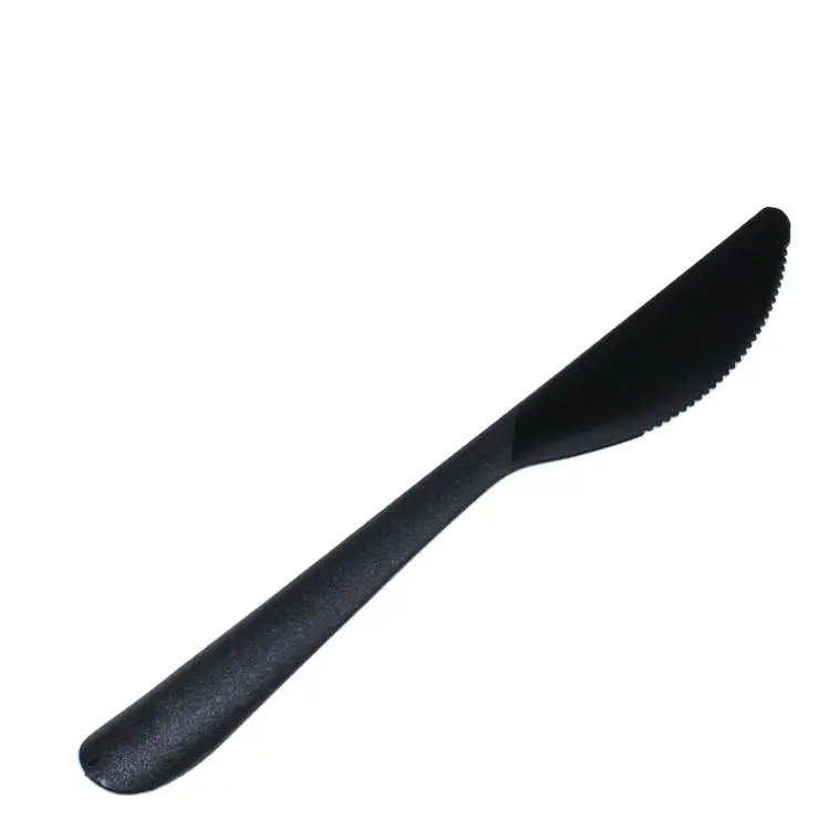 Лидер продаж, набор черно-белой посуды, матовая ручка, утолщенный одноразовый пластиковый набор ножей, вилок и ложек