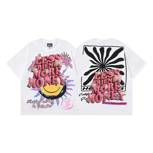Camiseta Holgada de Manga Corta de Algodón Puro de Alta Calidad con Estampado Hip-Hop de la Marca Hellsta, Estilo Europeo Americano de Moda - Product Image 1