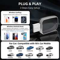 Adaptateur sans fil 2-en-1 CarPlay et Android Auto pour voitures équipées d'un système filaire d'origine Adaptador Sem Fio Carplay Usb Apple Carplay