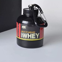 Bouteille de protéines en poudre portable personnalisée de 100 ml en plastique, avec entonnoir, mini-gobelet et porte-clés pour protéines de lactosérum, idéale pour l'extérieur