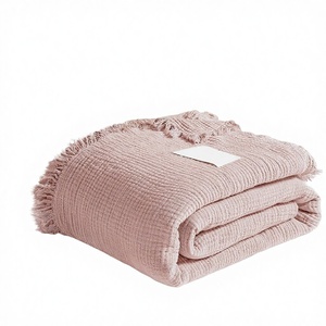 Coperta in Mussola Morbida con Nappe, Leggera e Traspirante in Cotone, per Divano e Letto, Adatta a Tutte le Stagioni - Product Image 1