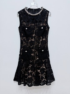 Nouvelles arrivées Bettergirl Ramadan 2026 <span class=keywords><strong>Robe</strong></span> en <span class=keywords><strong>dentelle</strong></span> noire classique à col rond sans manches et taille haute - Product Image 5