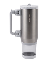 Tasses à vide à double paroi sans BPA avec logo personnalisé tasses à flacon imprimées gobelet de 40oz avec poignée de boîte à collation