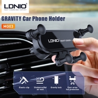 Support de téléphone de voiture universel LDNIO MG03, design invisible en forme de bande, support de fixation par gravité pour grille d'aération de voiture, support GPS pour mobile