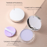 Maquillage naturel respectueux de la peau violet lavande gâteau en poudre éclaircissant fonction de contrôle de l'huile maquillage transparent avec huile fixe