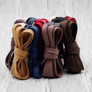 Lacets plats en coton ciré personnalisés de 8 mm, couleur unie - Lacets plats cirés de qualité supérieure pour baskets blanches et chaussures en <span class=keywords><strong>toile</strong></span>, vente en gros - Product Image 3