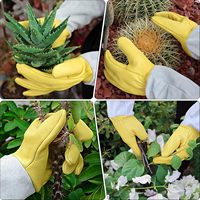 Gants anti-épines personnalisés avec logo, en cuir double face, à manches longues, en peau de mouton, avec poignet réglable pour la taille des roses