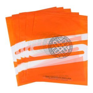 Orange Frosted Self Sealing Bag For Clothing Storage Dustproof CPE Plastic Zipper Bag With Logo Print - Product Image 1
