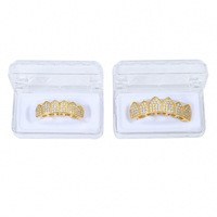 Hip Hop Haute Qualité Diamant Grillz pour Hommes Populaire Laiton Zircon Grillz Bijoux Accessoire