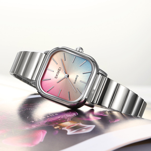 Montre à quartz authentique pour femme, en acier inoxydable, avec accents de diamants, étanche, décontractée et professionnelle - Product Image 1