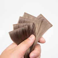 Extensions de cheveux naturels vierges doublement étirés en silicone micro-tissé, extensions de cheveux humains à nano-perles en peau de PU
