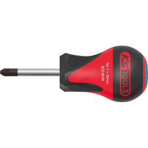 Tournevis à fente ULTIMATE Industrial & DIY personnalisable TOM THUMB POZIDRIV®PZ3-L.38mm de poignée en acier et plastique de finition de chrome - Product Image 1