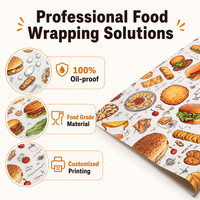 Papier d'emballage alimentaire imprimé avec logo personnalisé, papier pour hamburgers et sandwichs résistant à la graisse, papier écologique jetable pour traiteur, vente en gros