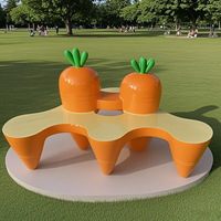 Banc en fibre de verre en forme de carotte Y389, mobilier artistique, chaise personnalisée spéciale, pour extérieur, intérieur, hôpital, parc, jardin commercial, centre commercial
