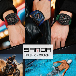 SANDA 6321 นาฬิกาข้อมือดิจิตอลรูปทรงโทนโนแบบมินิมอล มัลติฟังก์ชั่น กันน้ำ นาฬิกาอิเล็กทรอนิกส์สำหรับกีฬากลางแจ้ง - Product Image 4