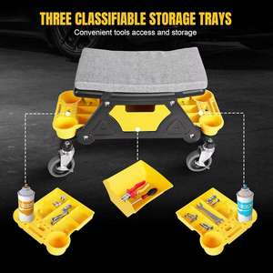 Siège roulant pour le detailing automobile, tabouret de travail pour le lavage de voiture, siège de travail pour le detailing automobile, siège roulant avec plateau de rangement - Product Image 3