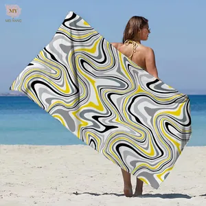 Toalha de praia personalizada com logotipo, toalha de praia grande de microfibra para uso em verão, frete rápido, design grátis