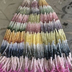 Naturel Multi Saphir À Facettes Rondelle Perles de Pierres Précieuses Du Fabricant - Product Image 4