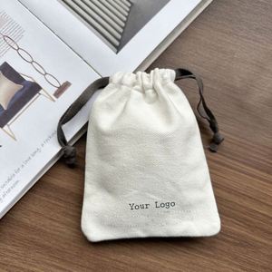 Wholesale Eco-friendly Cotton <b>Drawstring</b> <b>Pouch</b> Customized Small Canvas Dust-proof <b>Pouch</b> Bag With Silk Ribbons - Product Image 2