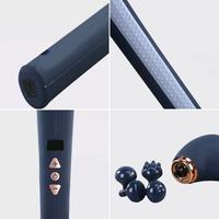 Marteau de massage portatif antidérapant à moteur sans balais, 4 têtes de massage, réglage de la vibration, écran LCD, pour le dos, la taille, les épaules, le cou, les jambes