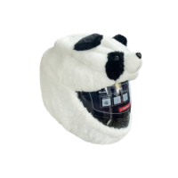 Fantaisie personnalisé mignon en peluche Panda extensible moto casque couverture en peluche couvre-chef mignon tête couverture pour Halloween poupée pour les enfants