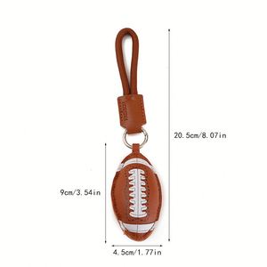 Fashionable Pu Leather Braided Tennis Designs Ideal <b>Bag</b> <b>Charm</b> Cute Baseball Keychain for Gifts - Product Image 3