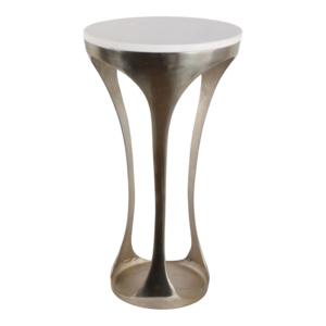 Tavolino moderno scultoreo in marmo, piccolo tavolino da comodino per camera da letto, soggiorno e arredamento. - Product Image 1