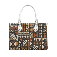 Sac à main léger personnalisé en PU pour femme, motif géométrique original, sac à poignée supérieure en noir et blanc, tailles S, M, L