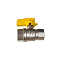 Haute qualité Pn30 Double filetage femelle jaune poignée papillon en laiton gaz eau huile robinet à tournant sphérique