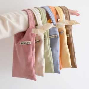 mini cloth jewelry purse small storage bag corduroy drawstring tote bag for girls