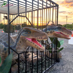 Dinosaurio animatrónico al aire libre en jaula, dinosaurio de <span class=keywords><strong>tamaño</strong></span> real, modelo animatrónico, <span class=keywords><strong>Velociraptor</strong></span> para Dino Park - Product Image 1