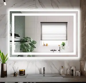 OEM ODM 목욕탕 Espelho 현대 잘 고정된 Backlit 거울 반대로 안개 높은 정의 장방형 똑똑한 Led 거울
