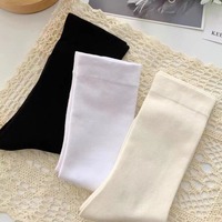 Chaussettes sans couture - Style tendance printemps-automne, style japonais d'écolière, chaussettes blanches simples mi-mollet
