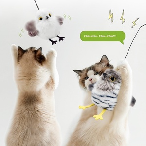 Mainan Kucing Plush Pet Gravity, Aktif dengan Gerakan, Tongkat Interaktif, Suara Burung Elektrik, Fitur Pengasah Gigi - Product Image 1