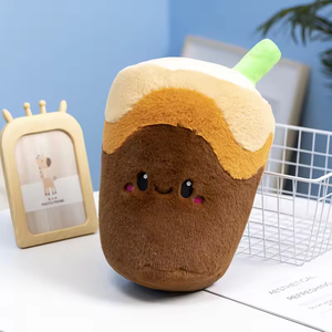 Personalizado decorativo Chique lindo Boba felpa burbuja té Pizza taza de leche helado suave sándwich Bellota abrazando juguetes de peluche - Product Image 6