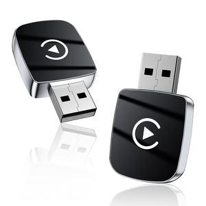 Black Low Power Consumption 2 in 1Carplay <b>adapter</b> Wired to Wireless CarPlay Dongle for Car Connectivity - Product Image 1