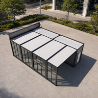 Bâtiment commercial préfabriqué en acier sur mesure, conteneur modulaire, atelier de réparation automobile, salle d'exposition avec mur-rideau en verre