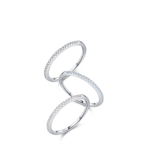 Hot Sale 925 Sterling Silber 1mm CZ Tiny Blue Pink Zirkon Dünner Fingerring für Frauen Großhandel - Product Image 6