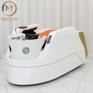 Cama de champú de salón eléctrica automática más nueva con terapia de agua de cabeza de Spa, masaje y vaporizador-Silla de lavado de cabello para Spa de belleza - Product Image 2