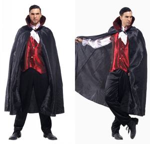 Conjunto de disfraz de Halloween de vampiro para hombre, venta al por mayor, vestido de poliéster, capa, pantalones, mallas, juego de rol inspirado en películas y TV - Product Image 2