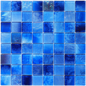 Mosaicos de Vidrio para Piscina, Mosaico de Vidrio Iridiscente Azul Esmerilado para Baño, Cocina y Revestimiento - Product Image 5