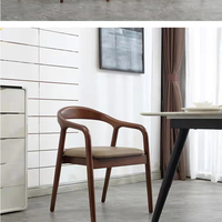 Chaise de salle à manger en bois massif, chaise en bois de frêne avec siège en tissu
