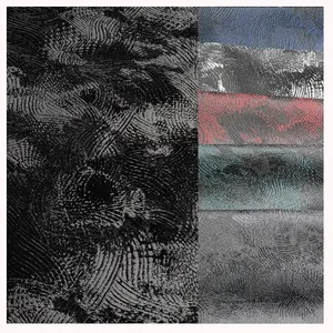 NAIS kustom 100% poli hitam dengan abu-abu merah biru laut teal rajutan pola abstrak timbul kain jacquard kain untuk pakaian