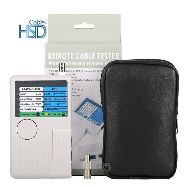 Professional 4-in-1 Network Cable Tester RJ45/RJ11/USB/BNC LAN Cable Cat5 Cat6 Wire Remote Cable Tester Telecom Parts