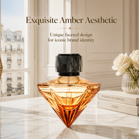 Flacon de parfum en verre prismatique à marque privée avec finition mate, sérigraphie et marquage à chaud, personnalisable, rechargeable, vente en gros