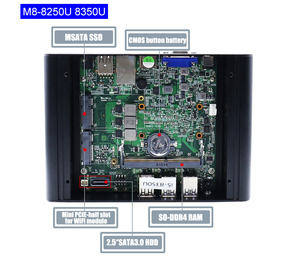 Eglobal คอมพิวเตอร์ขนาดเล็กไม่มีพัดลม Intel Core I7-<span class=keywords><strong>4500U</strong></span> DDR4 mSATA SSD Win10 VGA HD 4USB3.0 2COM 2RJ45 Gigabit LAN Audio Linux Mini PC - Product Image 4