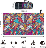 Serviette de plage Yueli imprimée animalière, super absorbante, en microfibre de daim, antimicrobienne, écologique, surdimensionnée et légère pour l'été