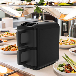 Doppia caldaia (5L + 5L) 10L Touch Screen elettrico in acciaio inox friggitrice ad aria forno con comando digitale per uso domestico commerciale - Product Image 4